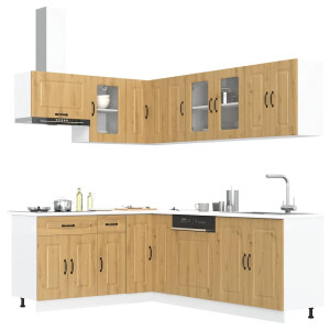 vidaXL 11-delige Keukenkastenset Kalmar bewerkt hout artisanaal eiken