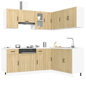 vidaXL 11-delige Keukenkastenset Kalmar bewerkt hout sonoma eikenkleur