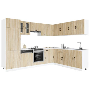 vidaXL 14-delige Keukenkastenset Kalmar bewerkt hout sonoma eikenkleur