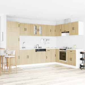 vidaXL Keukenkast Kalmar Sonoma Eiken 80 x 46 x 81,5 cm Bewerkt hout