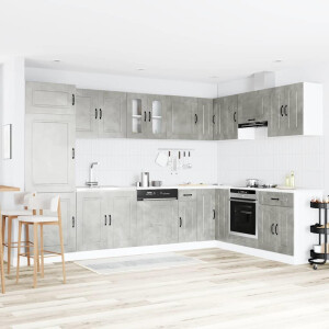 vidaXL Keukenkast Kalmar Beton Grijs 80 x 46 x 81,5 cm Bewerkt hout