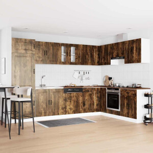vidaXL Keukenkast Kalmar 2 pcs Bruin 80 x 46 x 81.5 cm Bewerkt hout