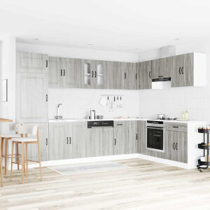 vidaXL Keukenkast Kalmar Grijs Sonoma 80 x 46 x 81,5 cm Bewerkt hout