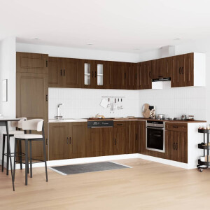 vidaXL Keukenkast Kalmar Bruin Eiken 80 x 46 x 81,5 cm Bewerkt hout