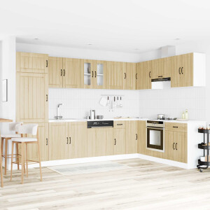 vidaXL Wastafel onderkast Lucca 2 pcs Sonoma Eiken Bewerkt hout