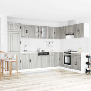 vidaXL Wastafel onderkast Lucca 2 pcs Grijs Sonoma Bewerkt hout