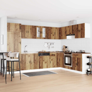 vidaXL Wastafel onderkast met opslag Porto 2 pcs Bruin Bewerkt hout