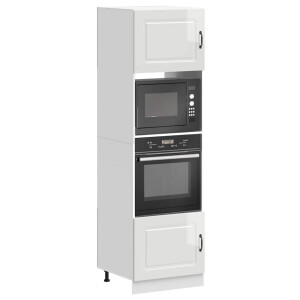 vidaXL Ovenkasten 2 st Kalmar bewerkt hout glanzend wit