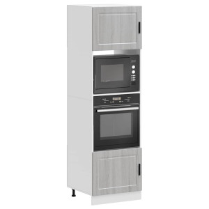 vidaXL Ovenkasten 2 st Porto bewerkt hout grijs sonoma eikenkleurig