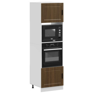 vidaXL Ovenkasten 2 st Porto bewerkt hout bruin eikenkleur