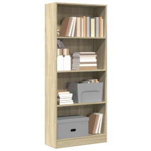 vidaXL Boekenkast 60x24x143 cm bewerkt hout sonoma eikenkleurig