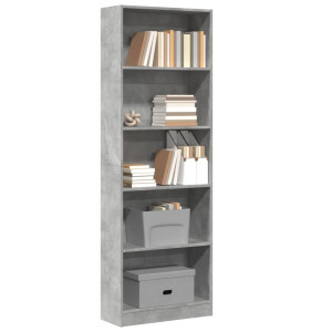 vidaXL Boekenkast 60x24x176 cm bewerkt hout betongrijs