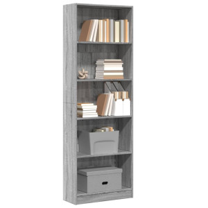 vidaXL Boekenkast 60x24x176 cm bewerkt hout grijs sonoma eikenkleurig