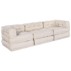 vidaXL Modulaire bank 3 pcs Crème 70 x 70 x 56 cm Stof