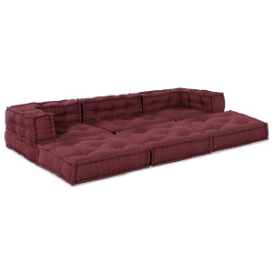 vidaXL Modulair Sofabet 3 pcs Bordeaux Stof