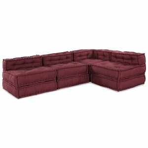 vidaXL Modulaire bank 4 pcs Bordeaux 70 x 70 x 56 cm Stof