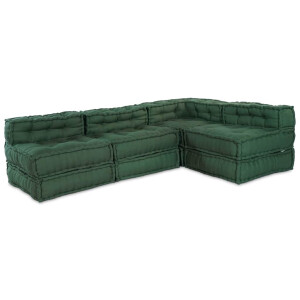 vidaXL Modulair Sofabet 4 pcs Groen Stof