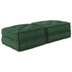 vidaXL Modulair Sofabet 2 pcs Groen 140 x 70 x 36 cm Stof