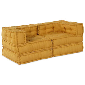 vidaXL Modulair Sofabet 2 pcs Geel 140 x 70 x 56 cm Stof
