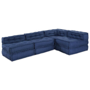 vidaXL Modulair Sofabet 4 pcs Indigo Stof