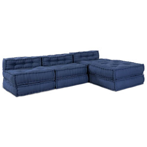 vidaXL Modulair Sofabet 4 pcs Indigo Stof