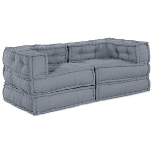 vidaXL Modulair Sofabet 2 pcs Grijs 140 x 70 x 56 cm Stof