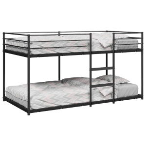 vidaXL Stapelbed zonder matras 100x200 cm staal zwart