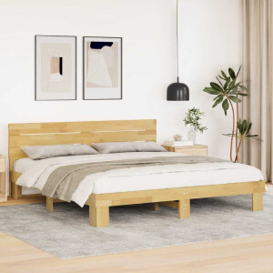 vidaXL Bedframe hoofdeinde zonder matras 180x200 cm massief hout eiken