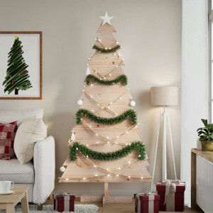 vidaXL Kerstdecoratie kerstboom 180 cm massief grenenhout