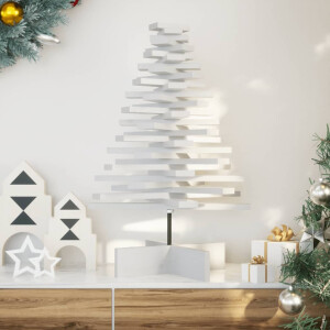 vidaXL Kerstdecoratie kerstboom 80 cm massief grenenhout wit