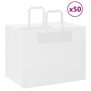 vidaXL Papieren zakken 50 st met hengsels 32x22x24 cm wit
