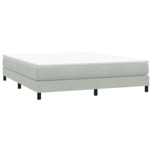 vidaXL Boxspring zonder matras fluweel lichtgrijs 180x210 cm