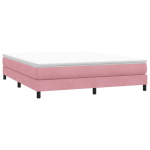 vidaXL Boxspring zonder matras fluweel roze 180x210 cm