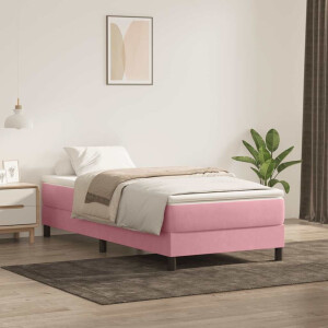 vidaXL Boxspring zonder matras fluweel roze 80x220 cm