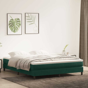 vidaXL Boxspringbed zonder matras 180x220 cm fluweel donkergroen