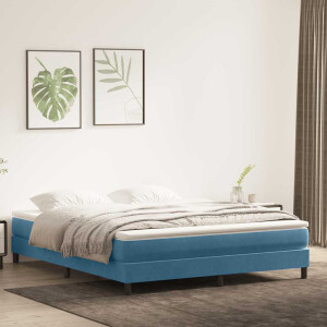 vidaXL Boxspringbed zonder matras 180x220 cm fluweel donkerblauw