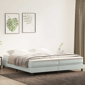 vidaXL Boxspring zonder matras fluweel lichtgrijs 200x220 cm
