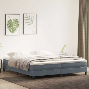 vidaXL Boxspring met matras fluweel donkergrijs 180x210 cm