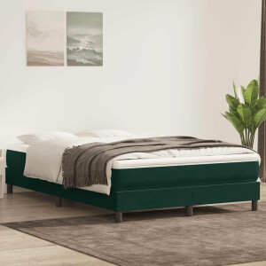 vidaXL Boxspring met matras fluweel donkergroen 160x220 cm