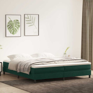 vidaXL Boxspring met matras fluweel donkergroen 180x220 cm