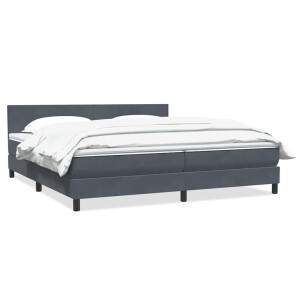 vidaXL Boxspring met matras fluweel donkergrijs 180x210 cm