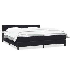 vidaXL Boxspring met matras fluweel zwart 180x210 cm