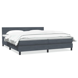 vidaXL Boxspring met matras fluweel donkergrijs 200x210 cm