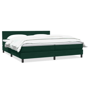 vidaXL Boxspring met matras fluweel donkergroen 180x220 cm