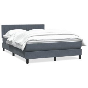vidaXL Boxspring met matras fluweel donkergrijs 160x210 cm