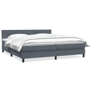 vidaXL Boxspring met matras fluweel donkergrijs 180x210 cm