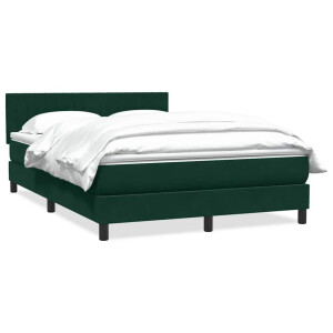 vidaXL Boxspring met matras fluweel donkergroen 160x220 cm
