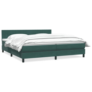 vidaXL Boxspring met matras fluweel donkergroen 180x220 cm