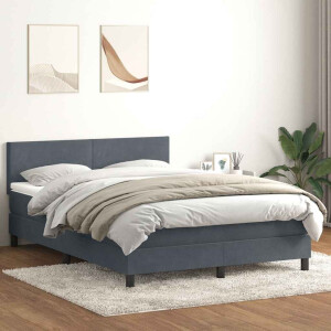 vidaXL Boxspring met matras en LED fluweel donkergrijs 160x210 cm