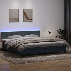 vidaXL Boxspring met matras en LED fluweel donkergrijs 200x210 cm